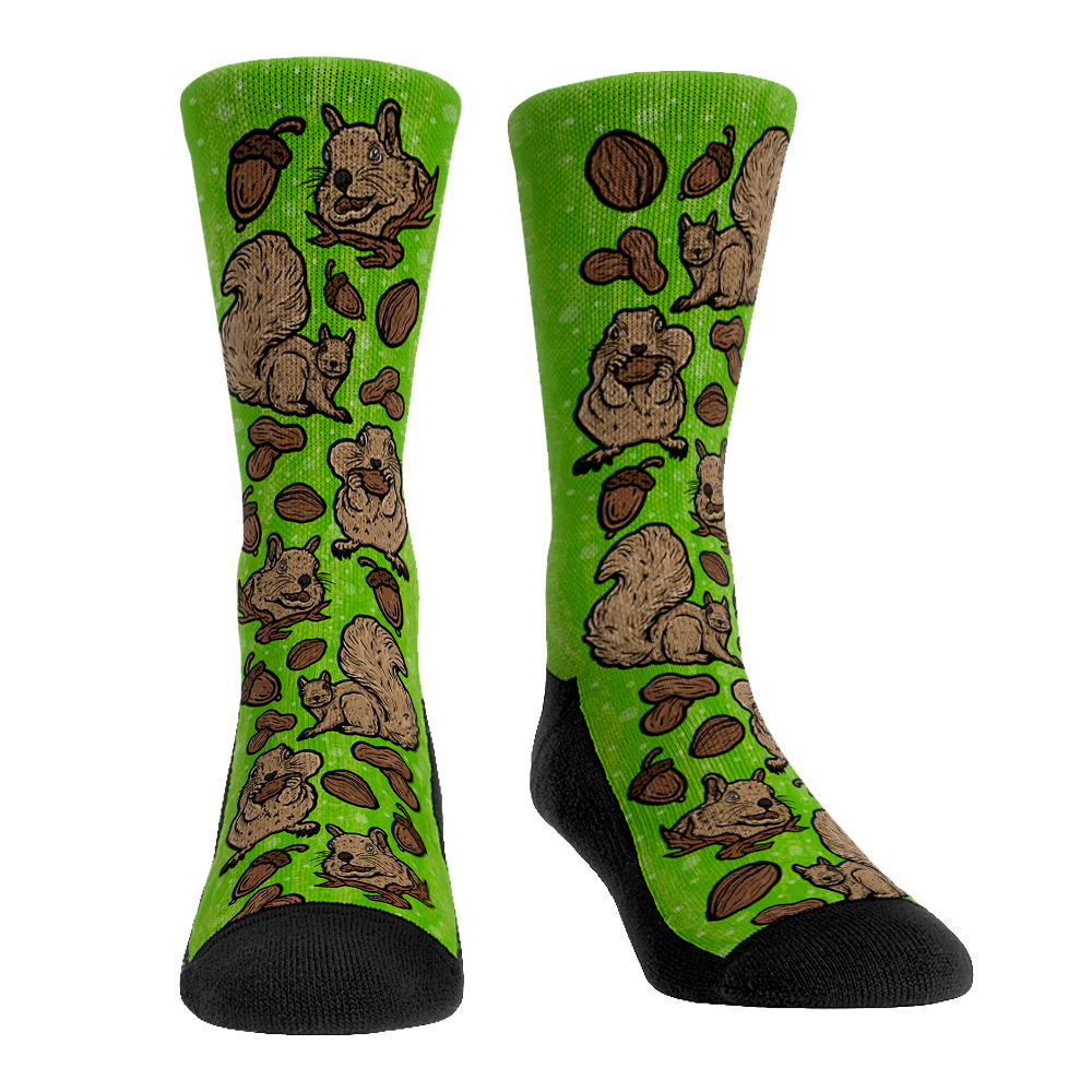 Squirrels Socks - Squirrels All-Over - Animals Collection - Rock 'Em Socks