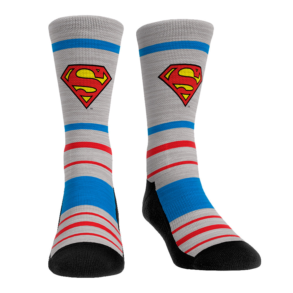 Superman Socks - Classic Stripes - Rock 'Em Socks - DC Comics Socks