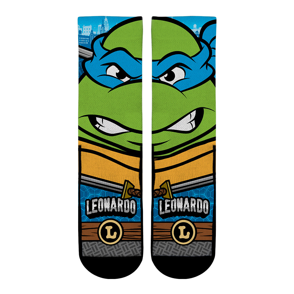 Teenage Mutant Ninja Turtles - Leonardo Split Face - Rock 'Em Socks, image size:1000x1000