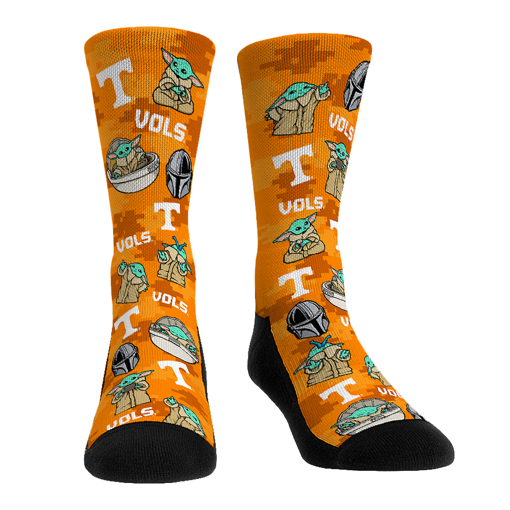 Tennessee Volunteers Socks - Star Wars Grogu All-Over - Rock 'Em Socks