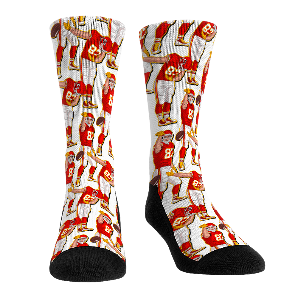 Travis Kelce Socks - Kansas City Chiefs - Celebration - Rock 'Em Socks ...