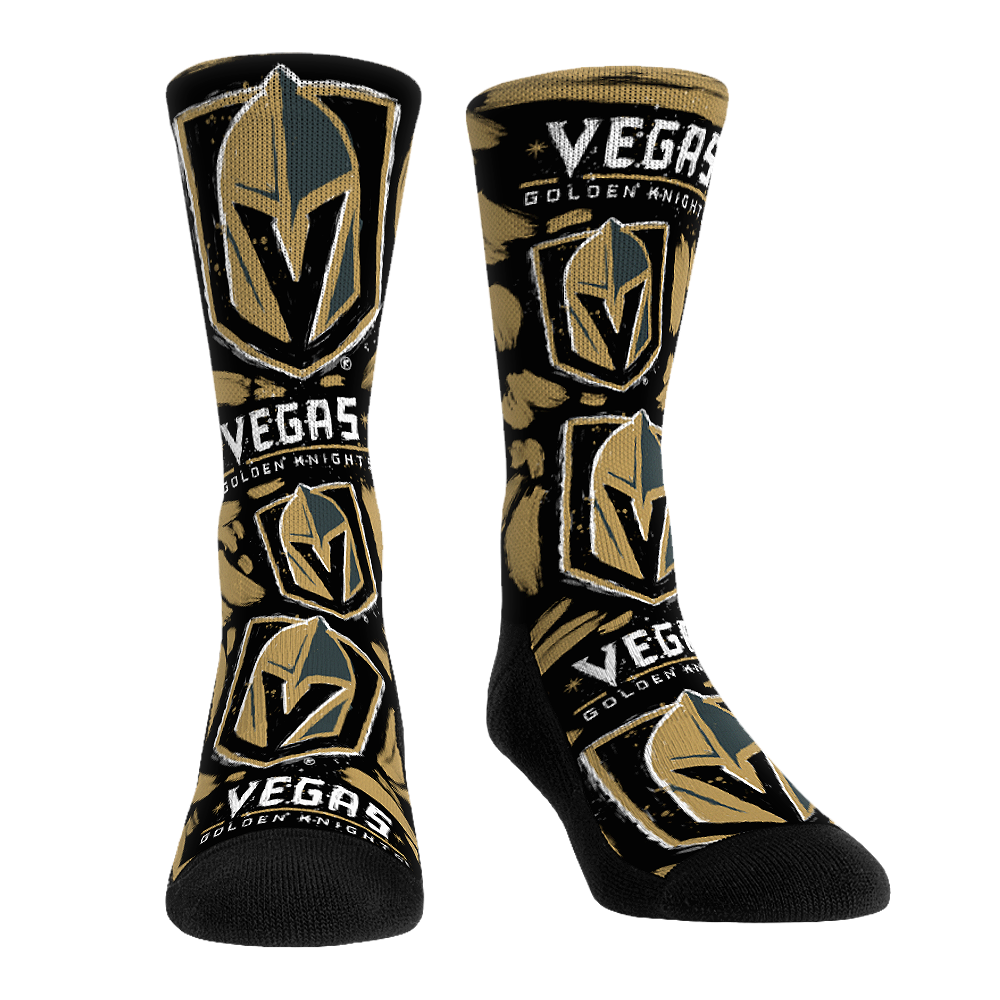 Vegas Golden Knights Socks Logo Paint NHL Socks Rock Em Socks vegas-golden-knights-socks-logo-paint-nhl-socks-rock-em-socks