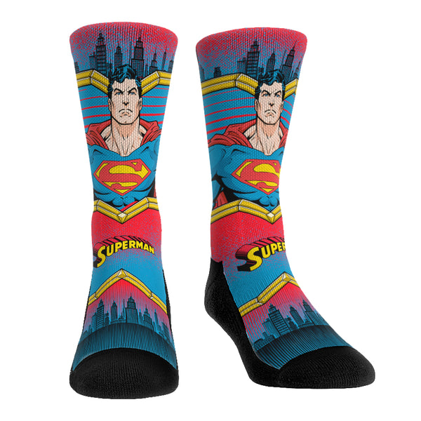 Superman Socks - Hero Pose - Rock 'Em Socks - DC Comics Socks