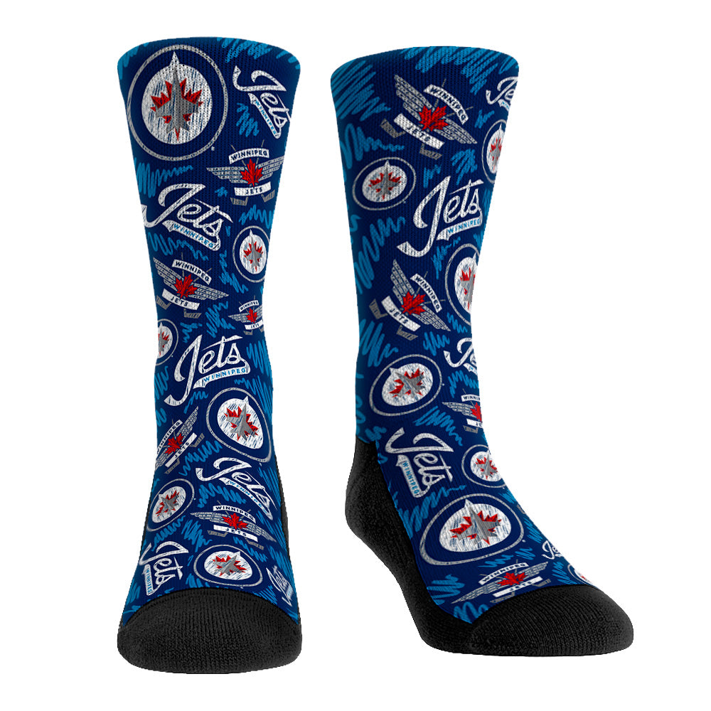 Winnipeg Jets - Logo Sketch - NHL Socks - Rock 'Em Socks