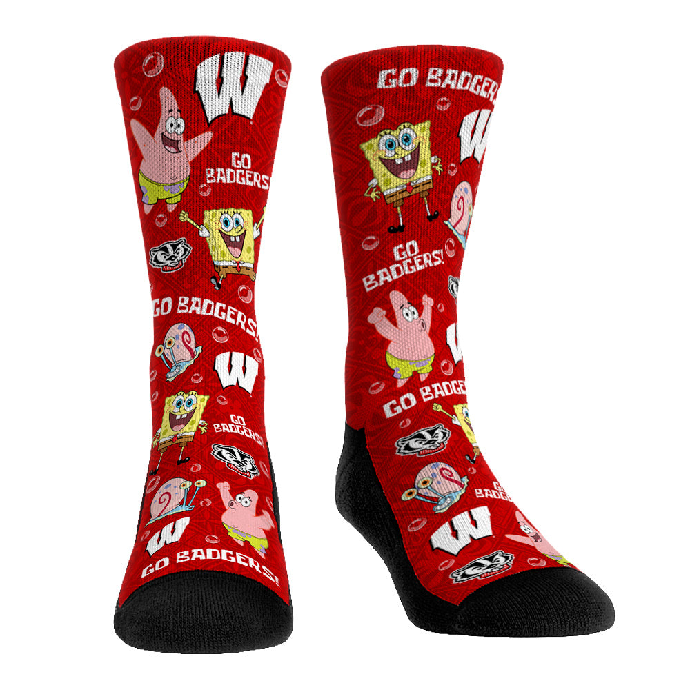 Wisconsin Badgers - SpongeBob SquarePants Characters All-Over - {{variant_title}}