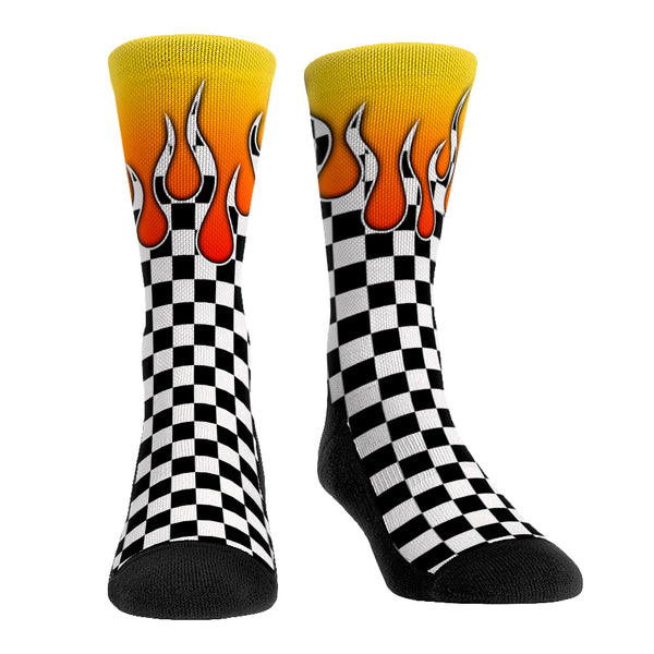 Checkerboard Flames – Rock 'Em Socks